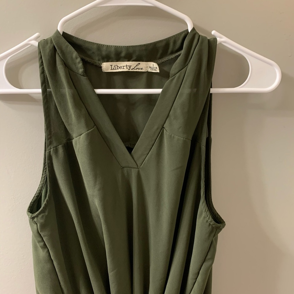 Olive Waist Tie Dress